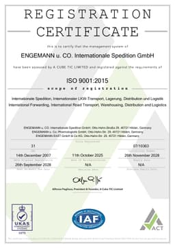 ISO 9001 Zertifikat Engemann